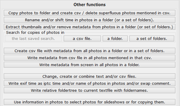 Other functions dialogbox.