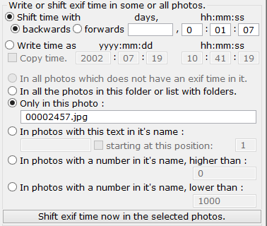 Manipulate exif time.