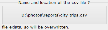 Choose name and location for csv file.