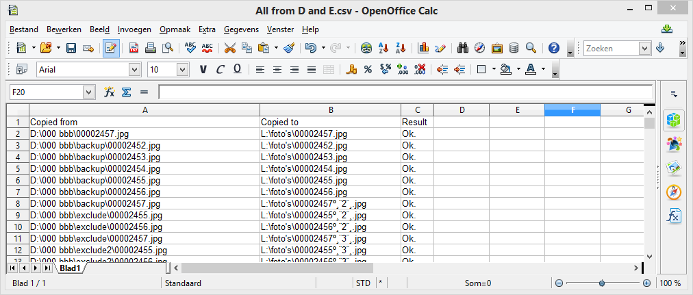 The csv file in which all the names and the result are written.