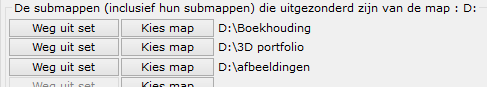 Sluit deze subfolders uit.