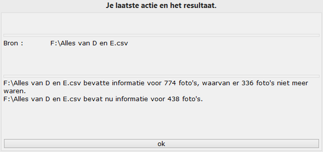 Resultaat van het verwijderen van rijen uit een csv bestand.