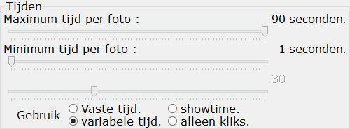 Variabele tijd voor de foto's.